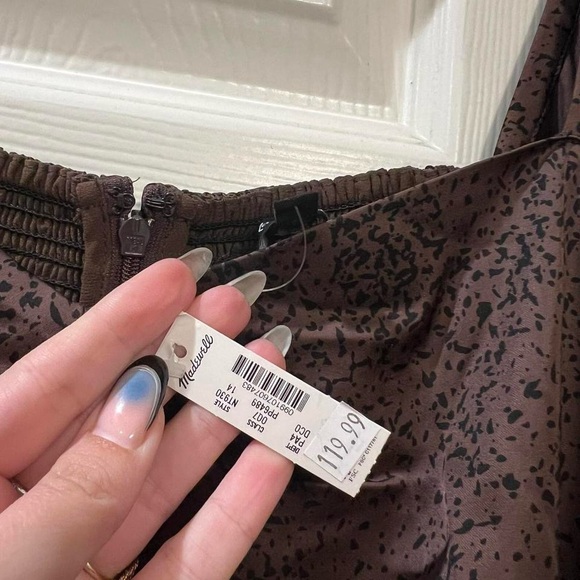 Madewell Brown Maxi Dress with Puff Sleeves - Picture 7 of 7